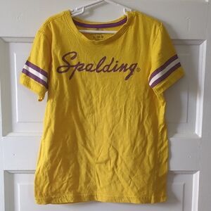 Spalding Yellow Kids T-Shirt Small 8 Boys